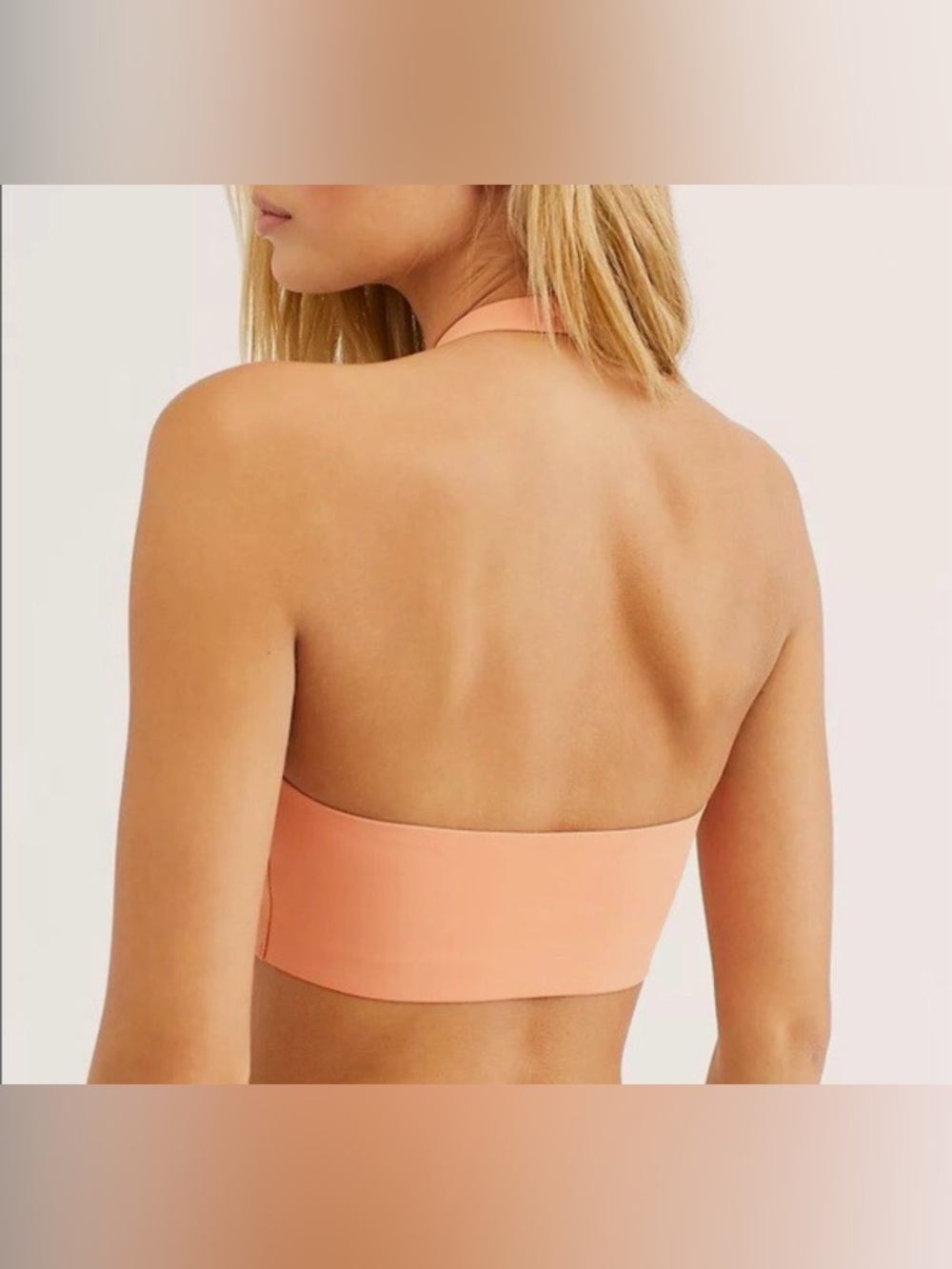 NWT Free People Intimately Mango Seamless Halter Sports Bralette Size XL - Picture 2 of 5